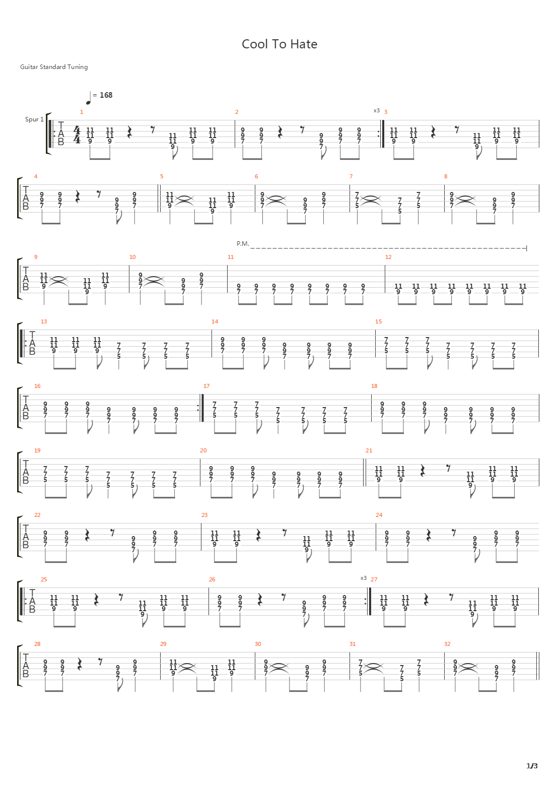 Cool To Hate吉他谱