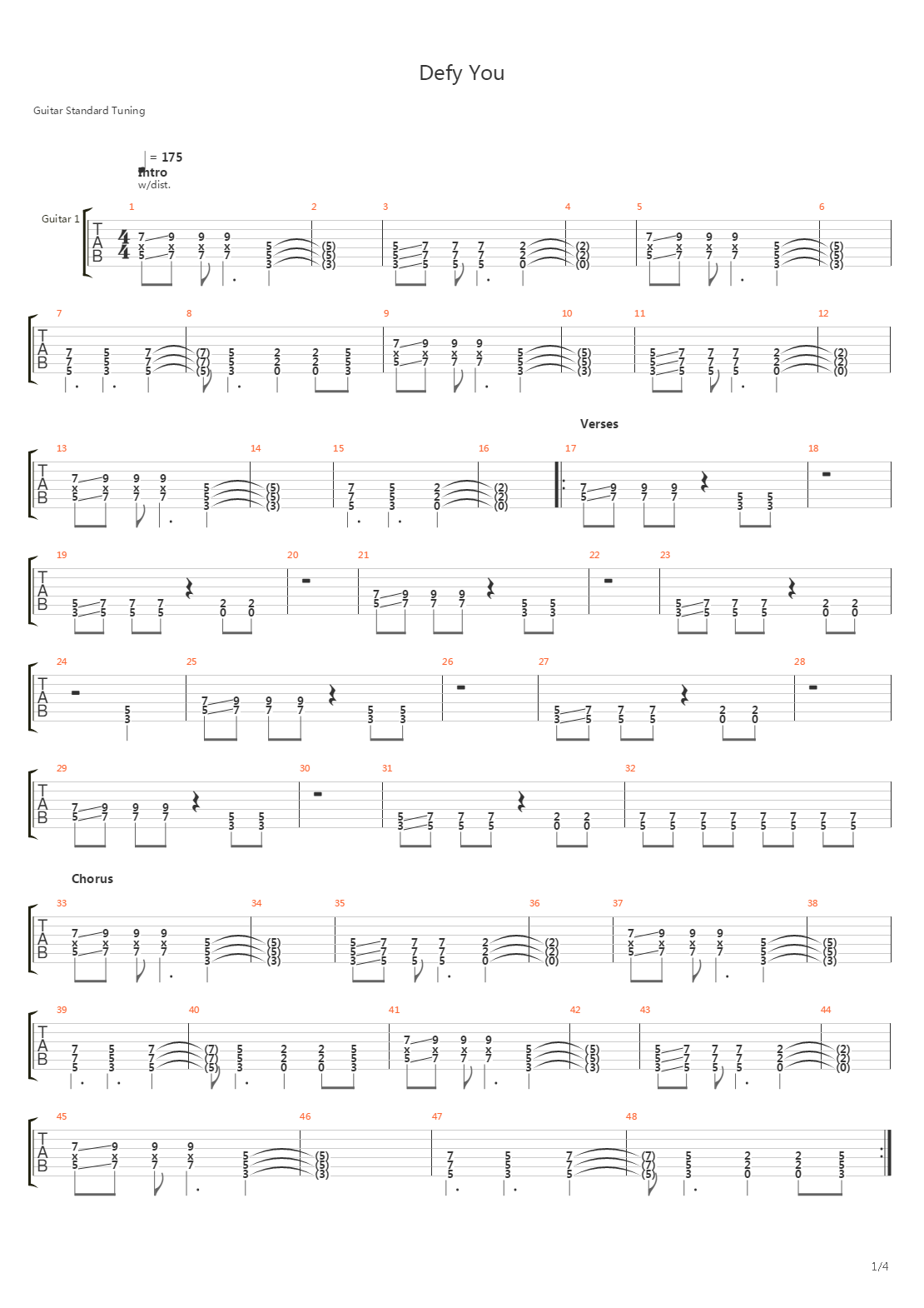 Defy You吉他谱
