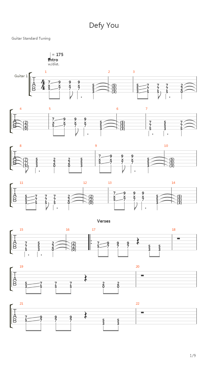Defy You吉他谱