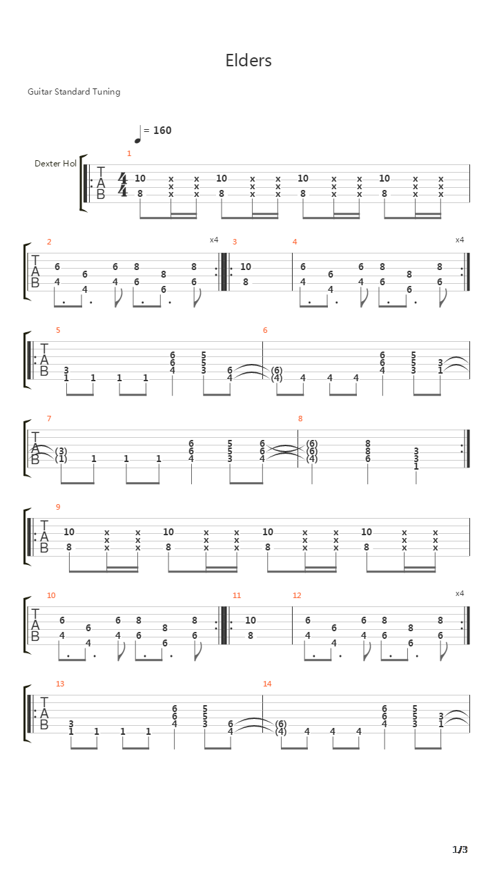 Elders吉他谱