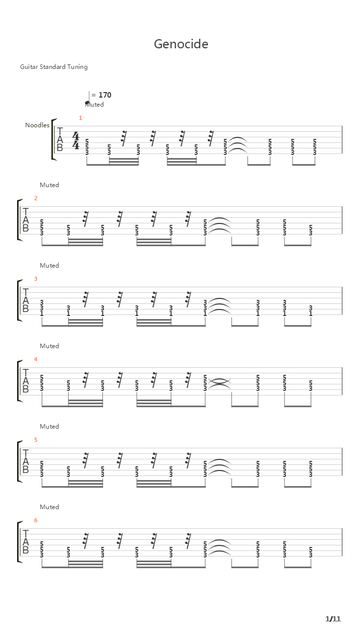 Genocide吉他谱