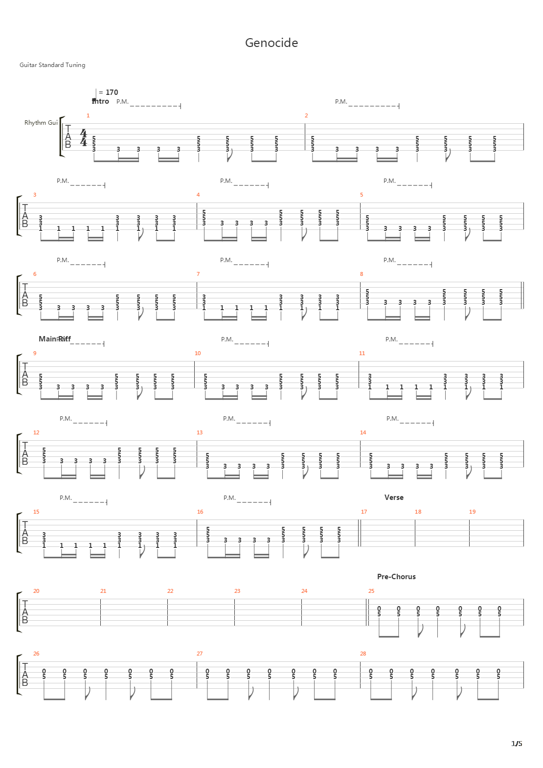 Genocide吉他谱