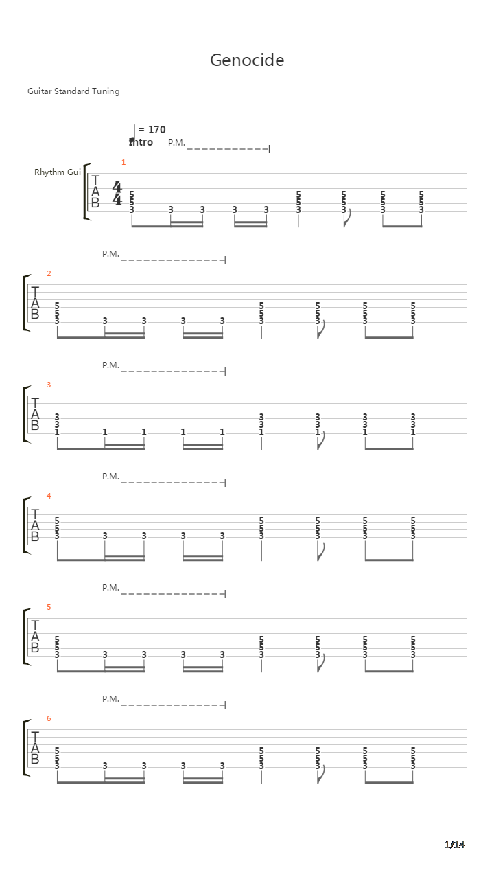 Genocide吉他谱