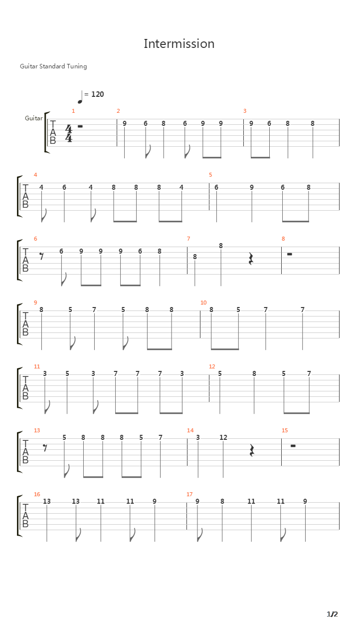 Intermission吉他谱