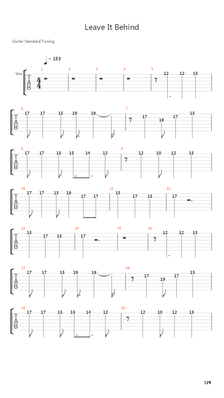 Leave It Behind吉他谱