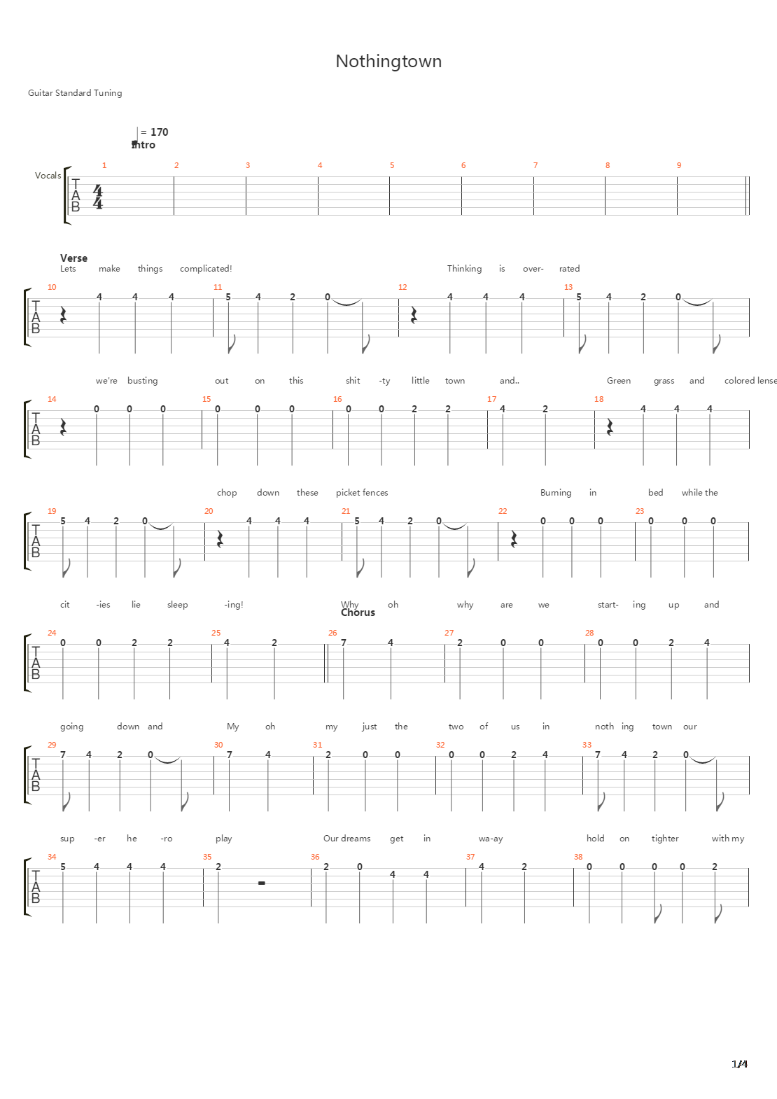 Nothingtown吉他谱