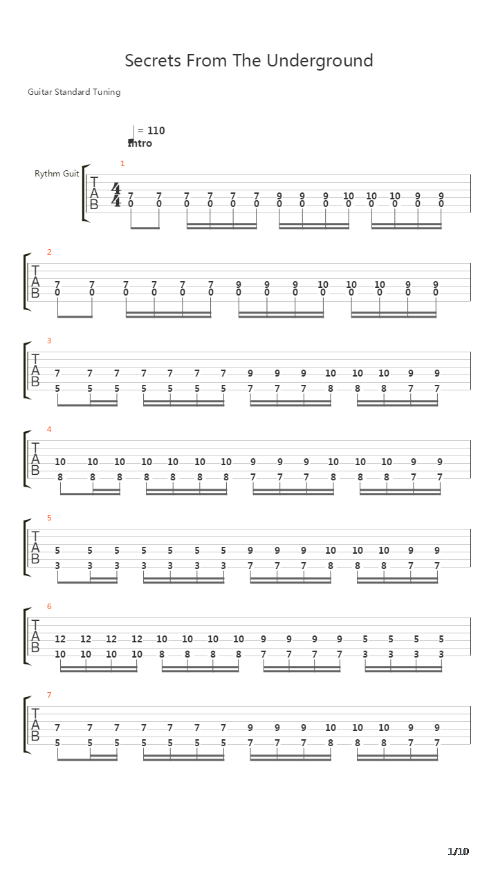 Secrets From The Underground吉他谱