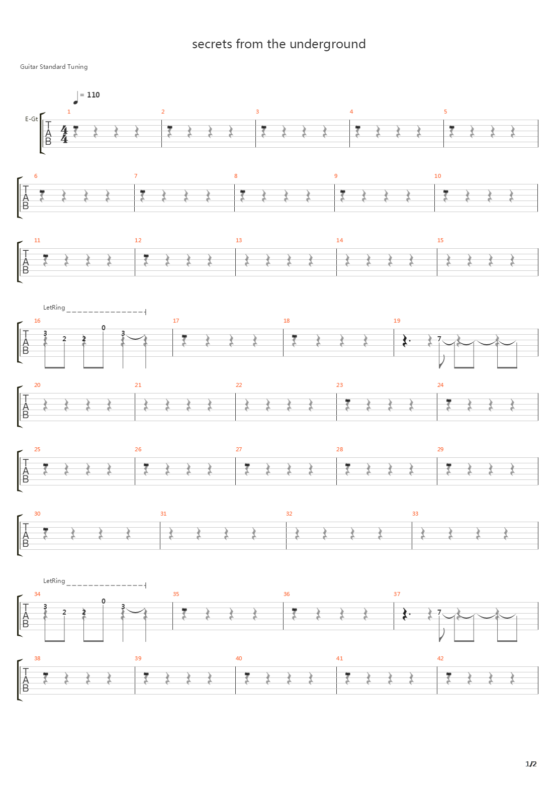 Secrets From The Underground吉他谱