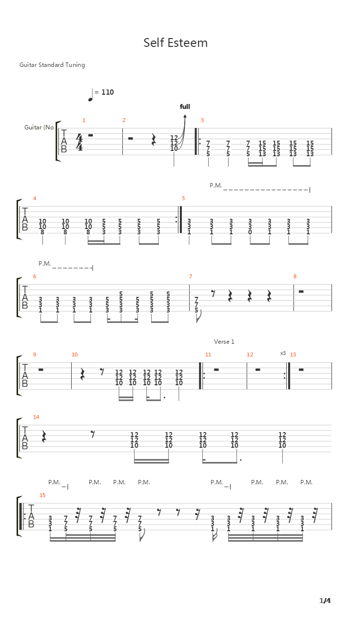 Self Esteem吉他谱