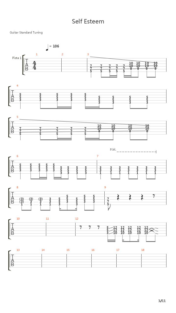 Self Esteem吉他谱
