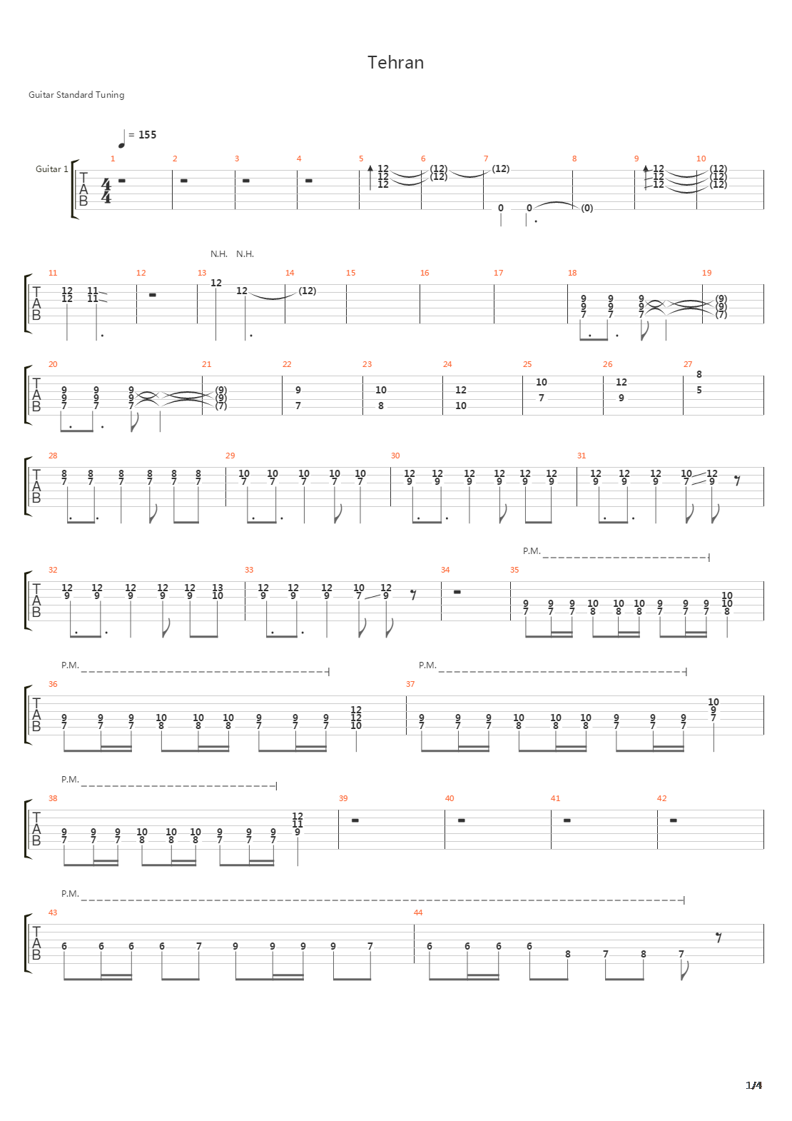 Tehran吉他谱