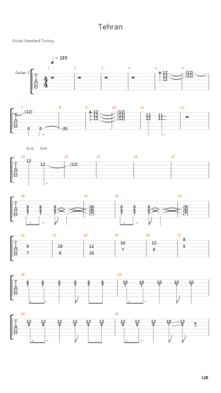 Tehran吉他谱