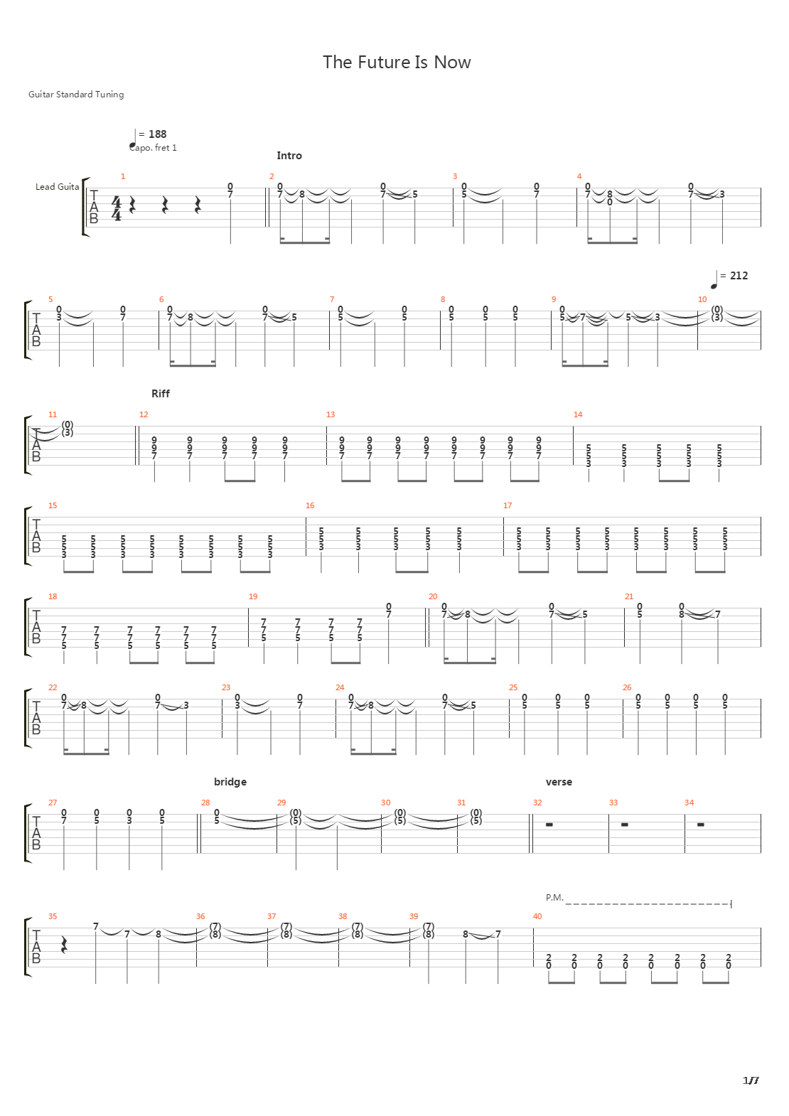 The Future Is Now吉他谱