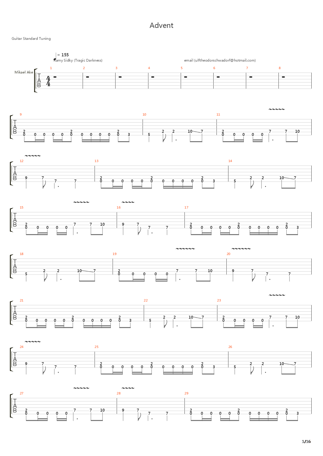 Advent吉他谱