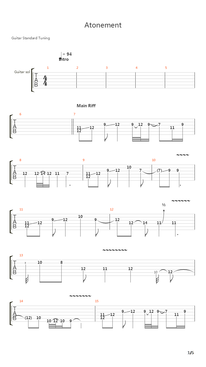 Atonement吉他谱