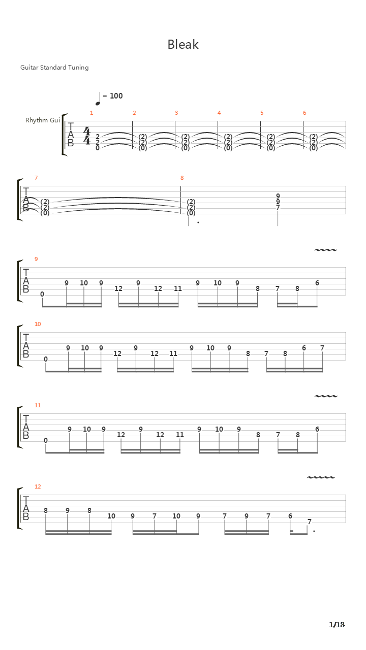Bleak吉他谱