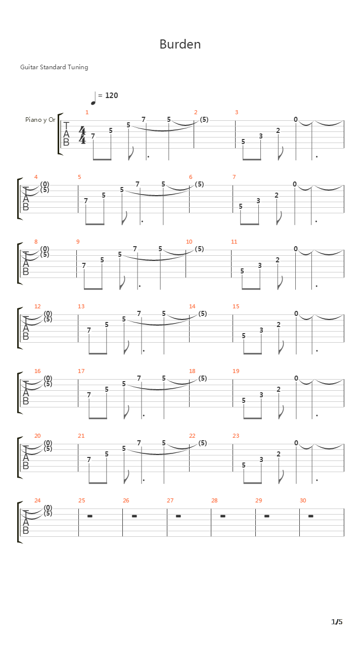 Burden吉他谱