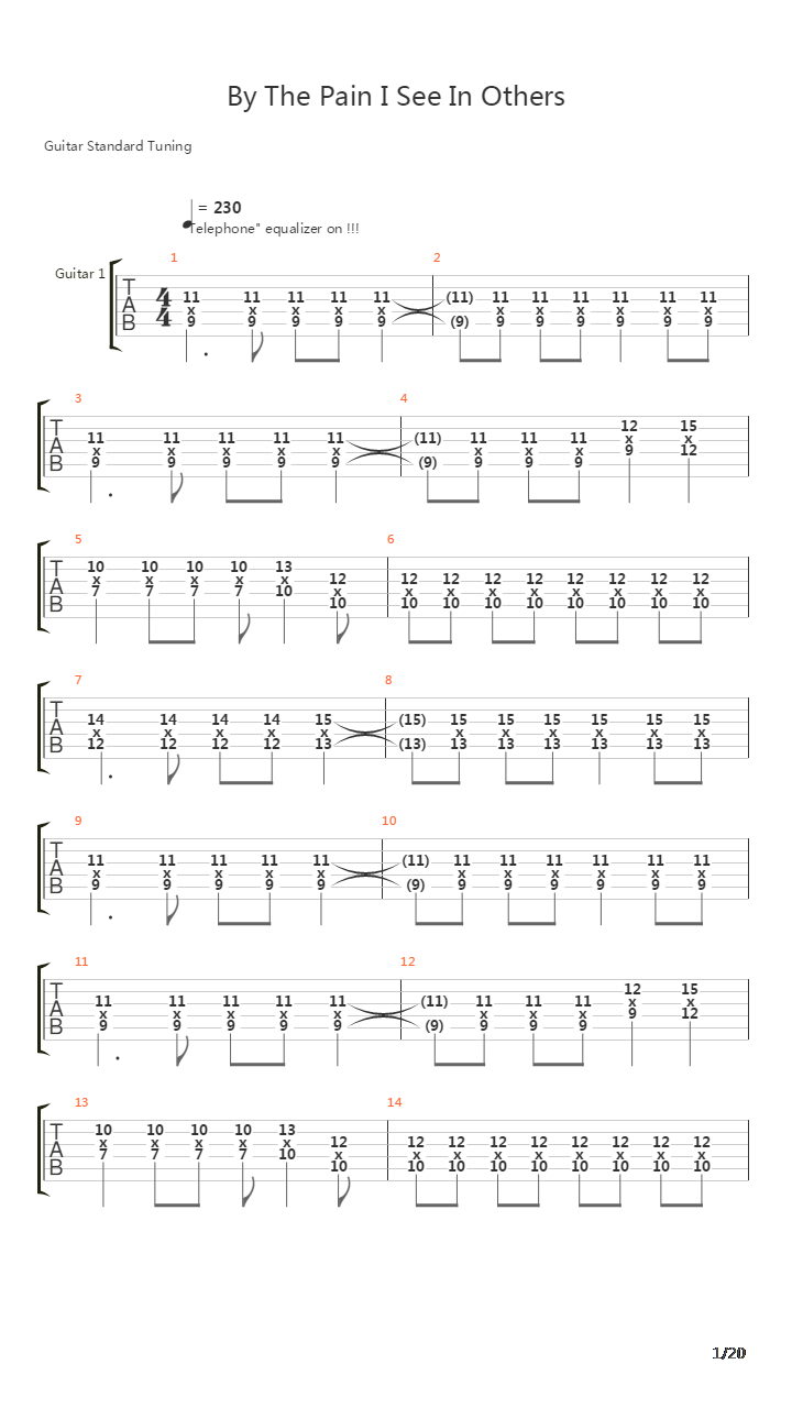By The Pain I See In Others吉他谱
