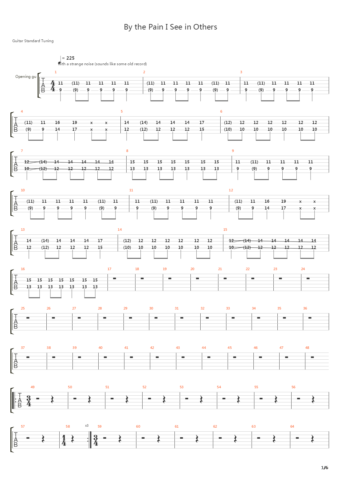 By The Pain I See In Others吉他谱