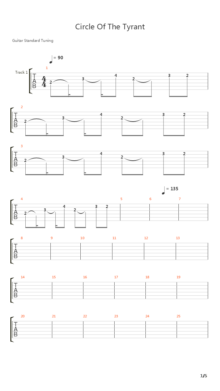 Circle Of The Tyrant吉他谱