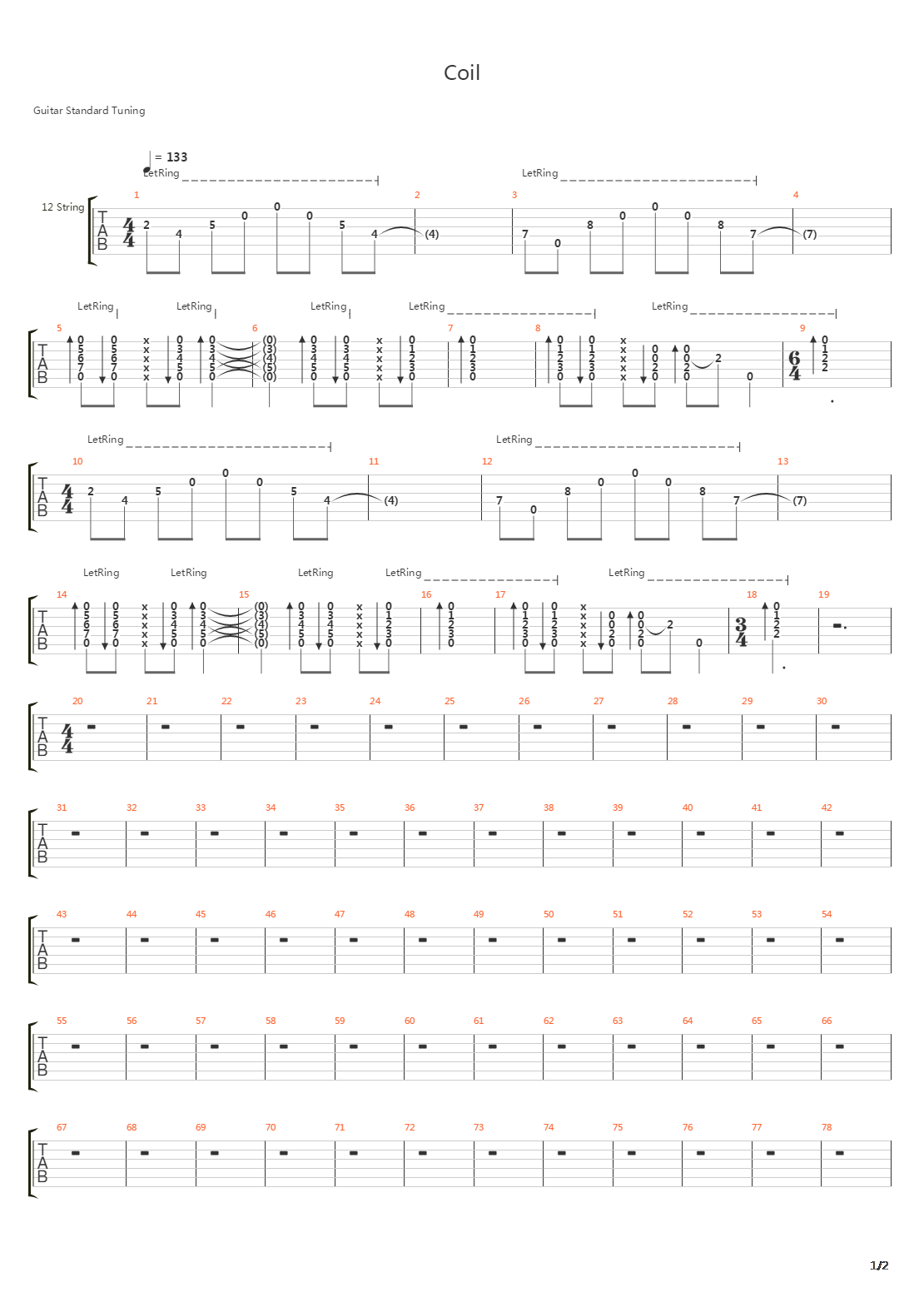 Coil吉他谱