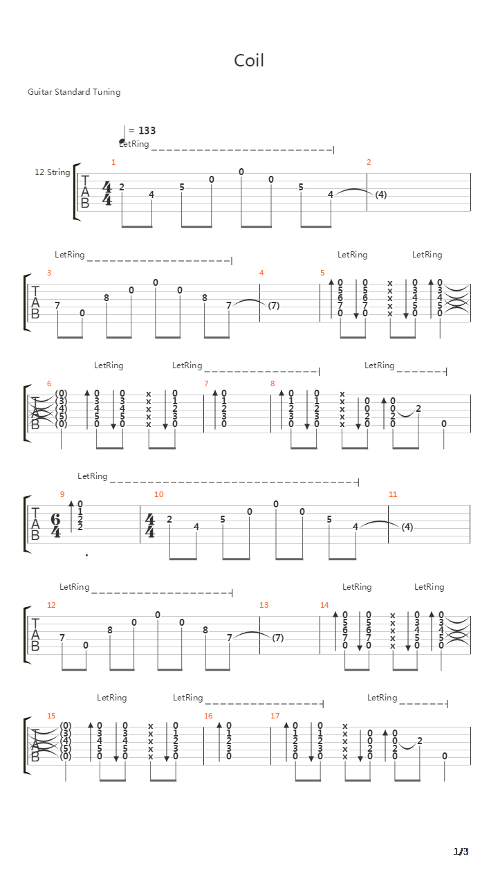 Coil吉他谱