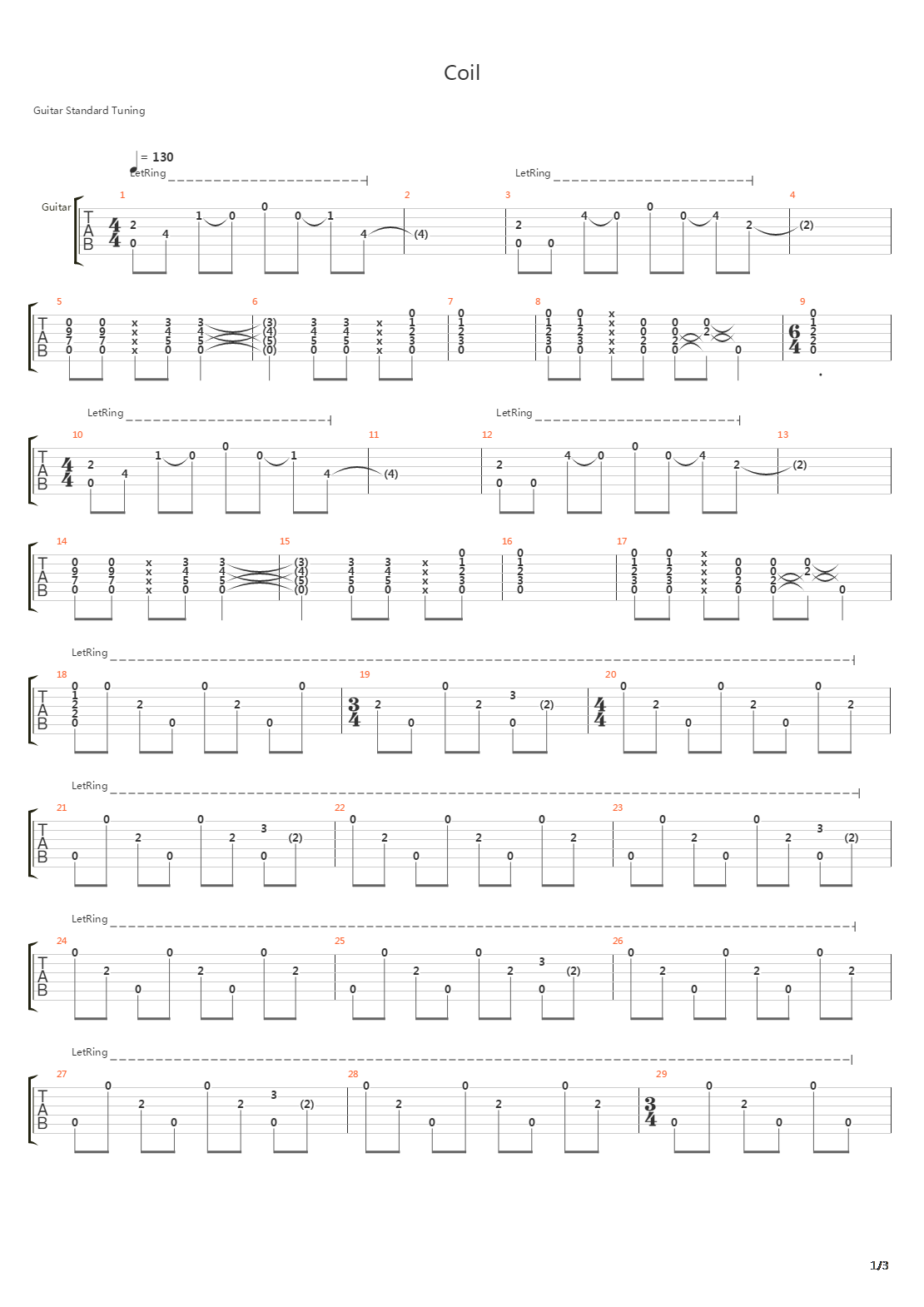 Coil吉他谱