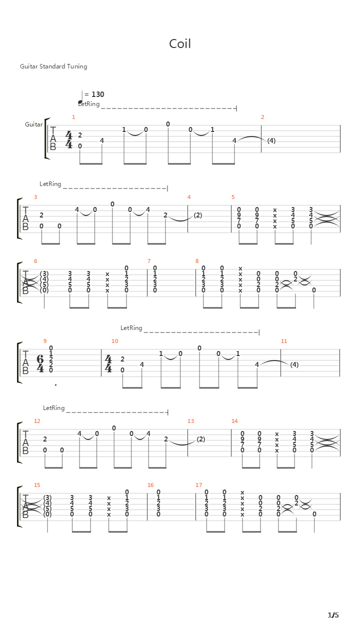 Coil吉他谱