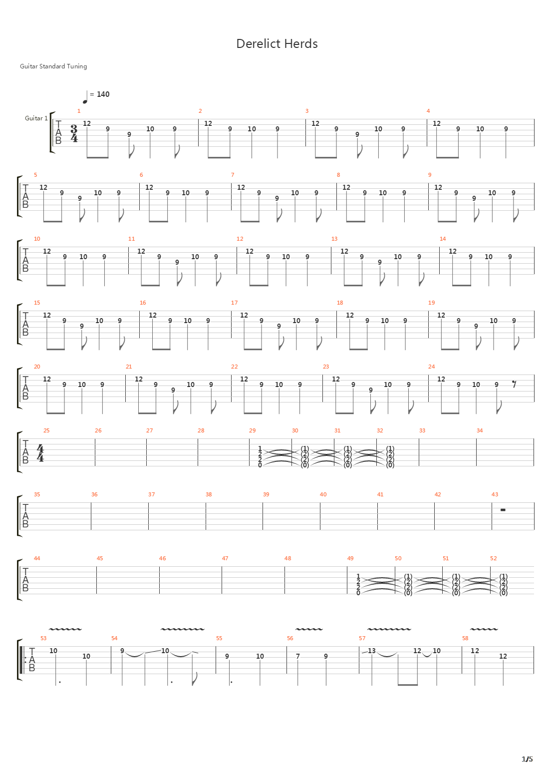 Derelict Herds吉他谱