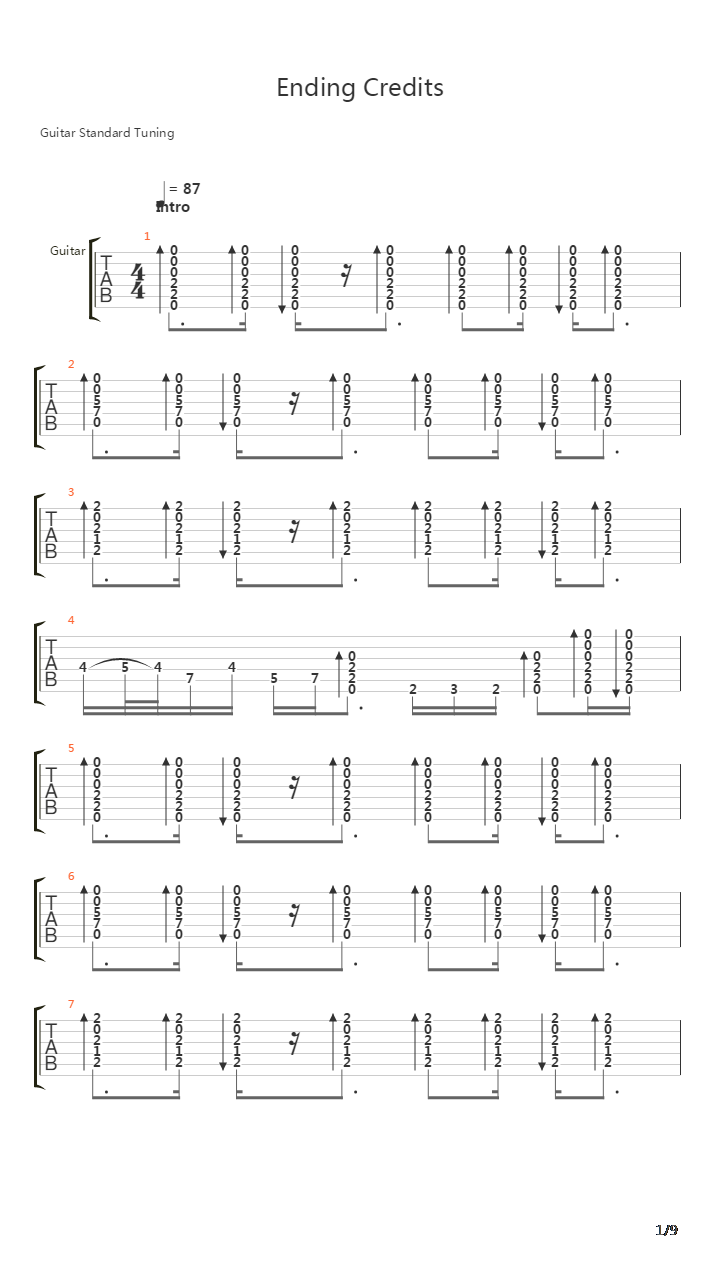 Ending Credits吉他谱