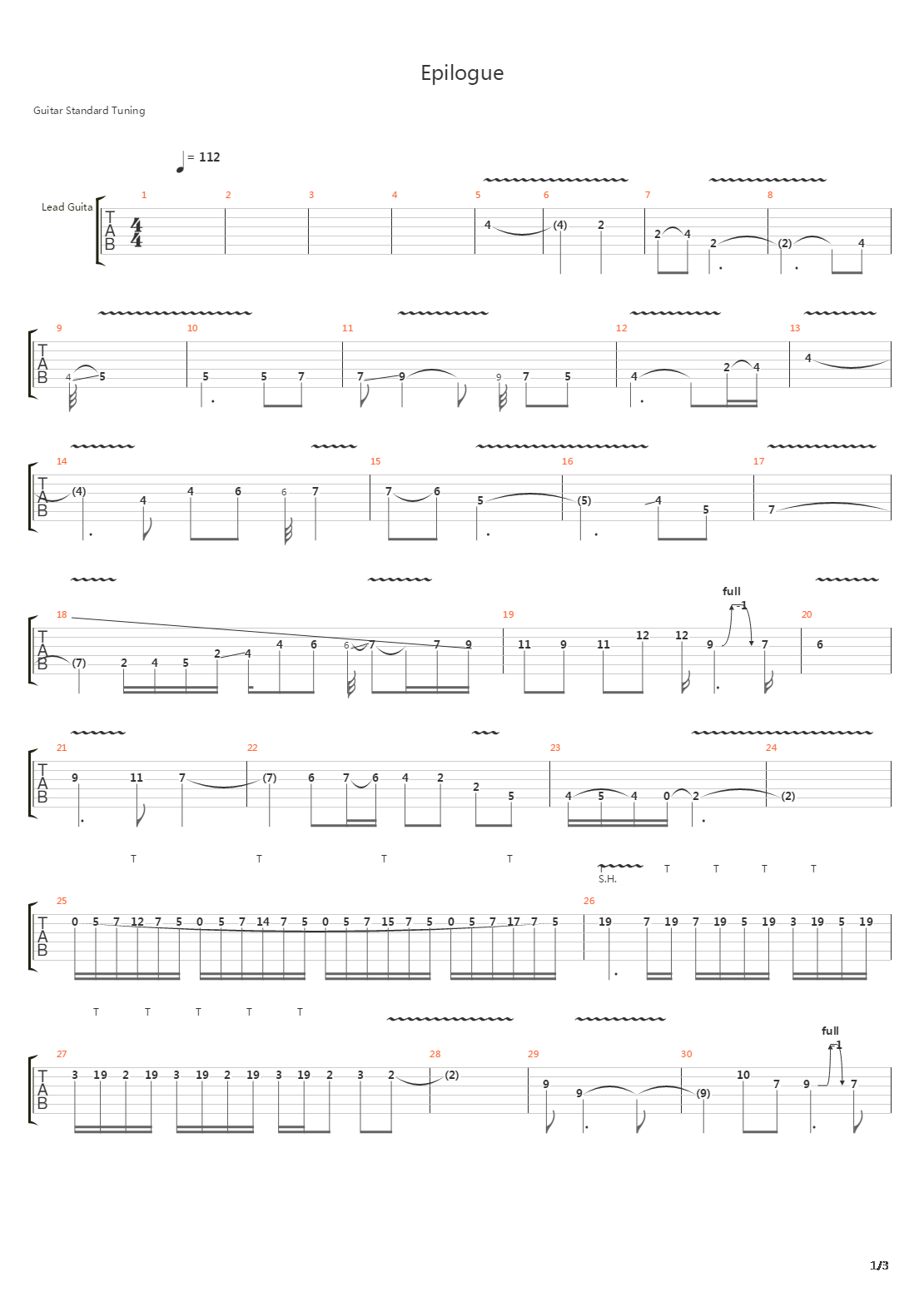 Epilogue吉他谱