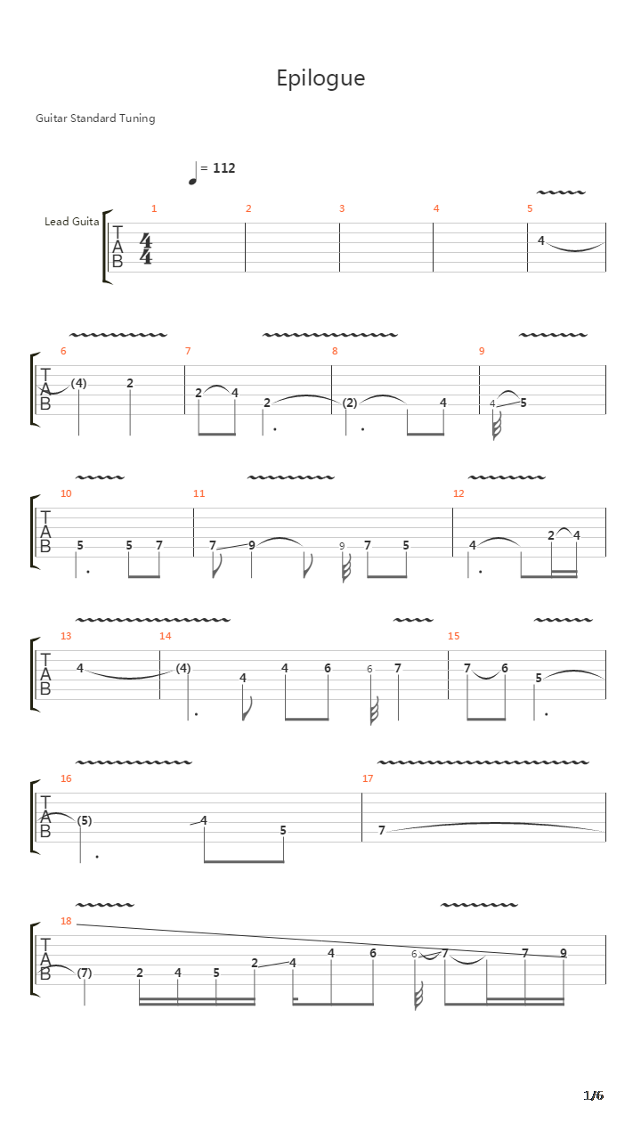 Epilogue吉他谱