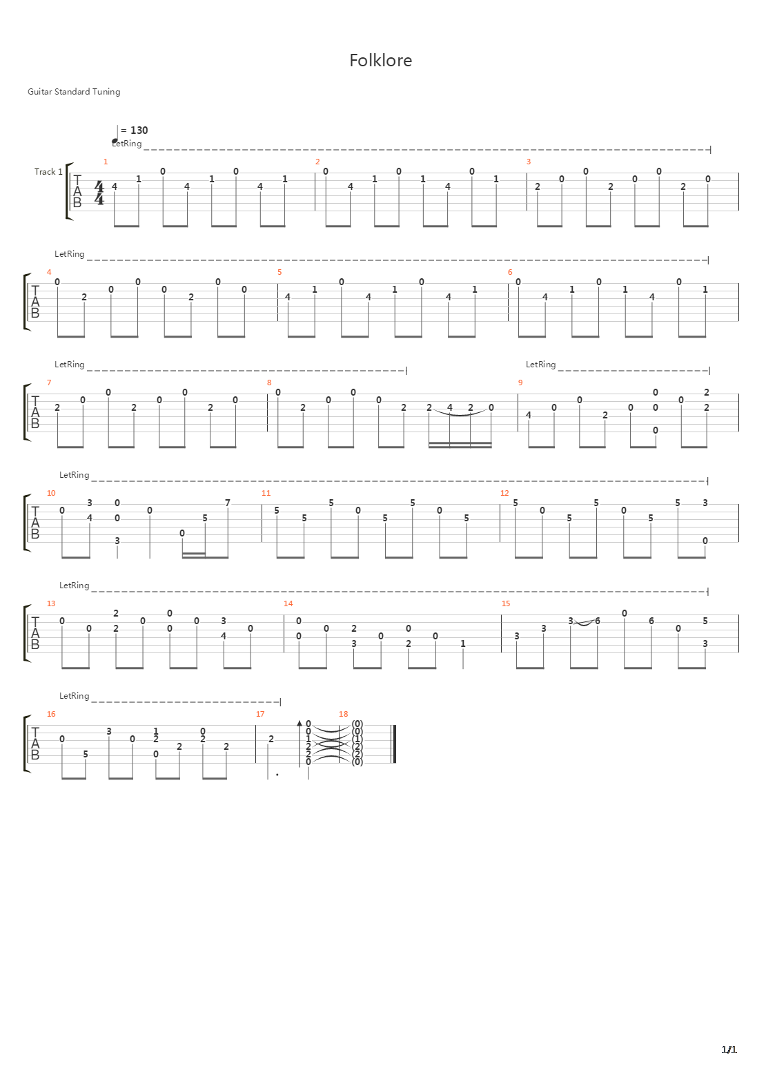 Folklore吉他谱