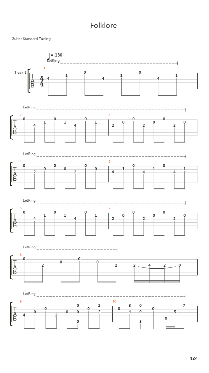 Folklore吉他谱