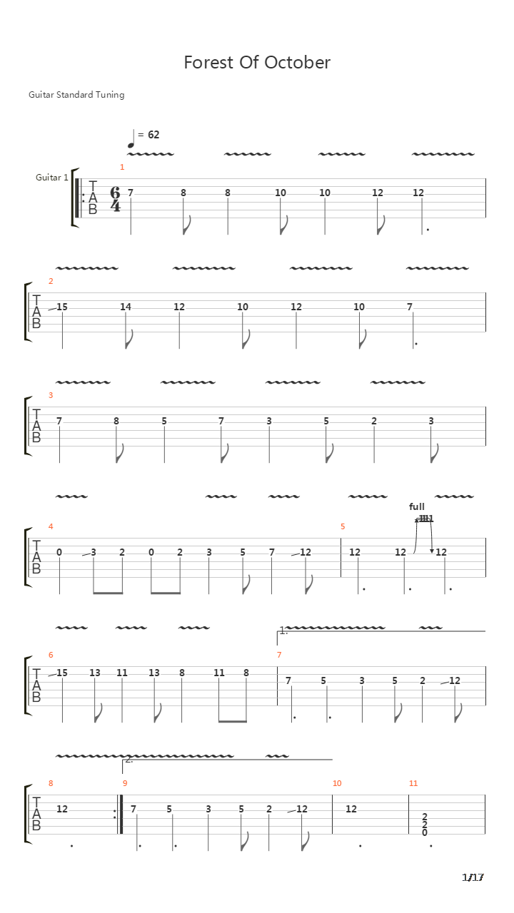 Forest Of October吉他谱