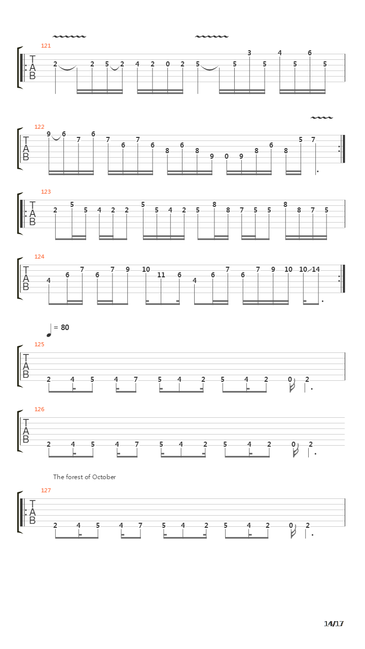 Forest Of October吉他谱