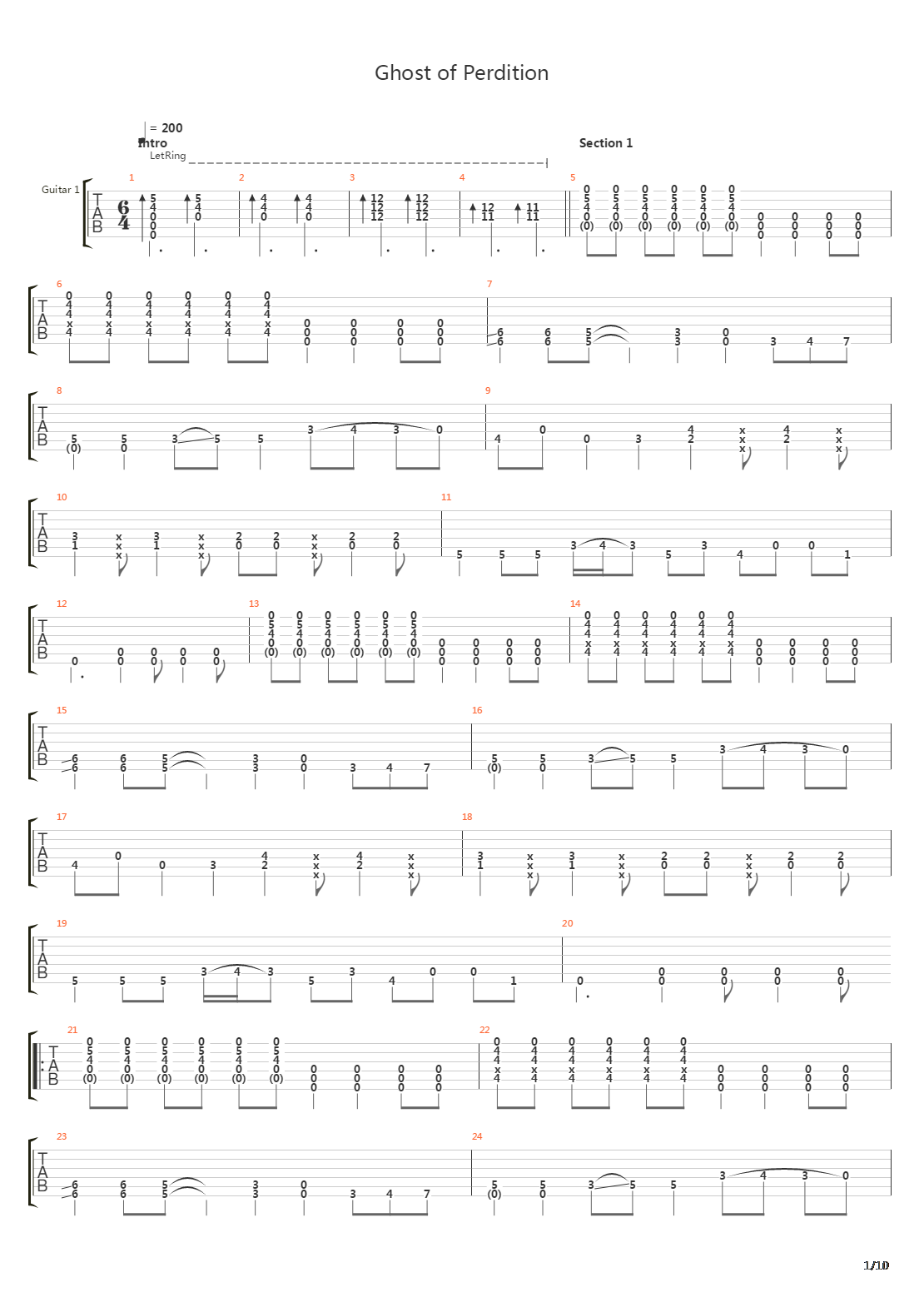 Ghost Of Perdition吉他谱