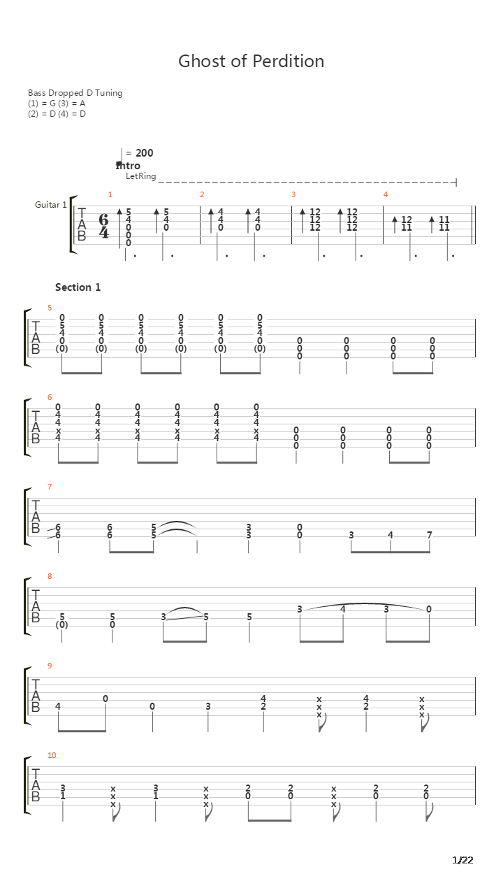 Ghost Of Perdition吉他谱