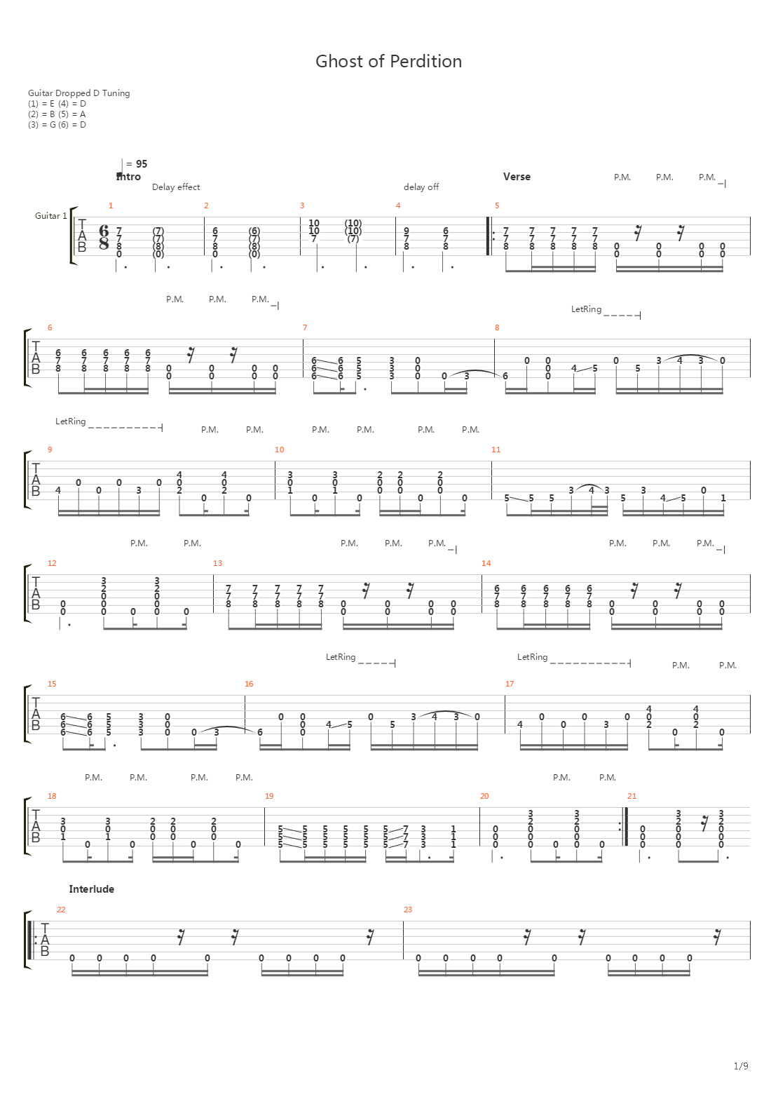 Ghost Of Perdition吉他谱