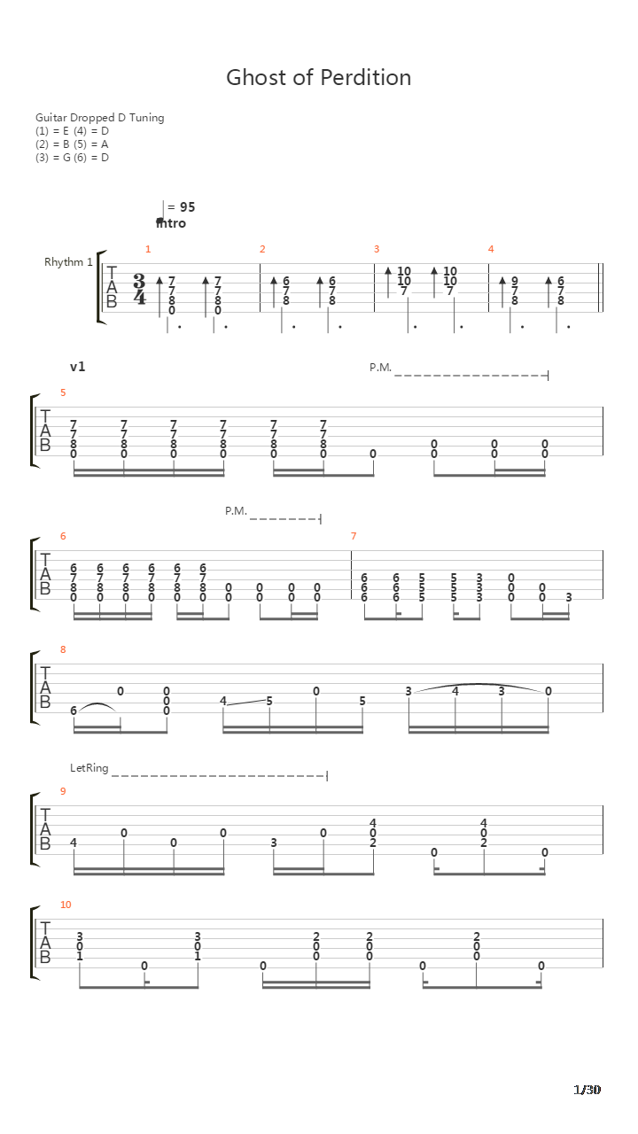 Ghost Of Perdition吉他谱