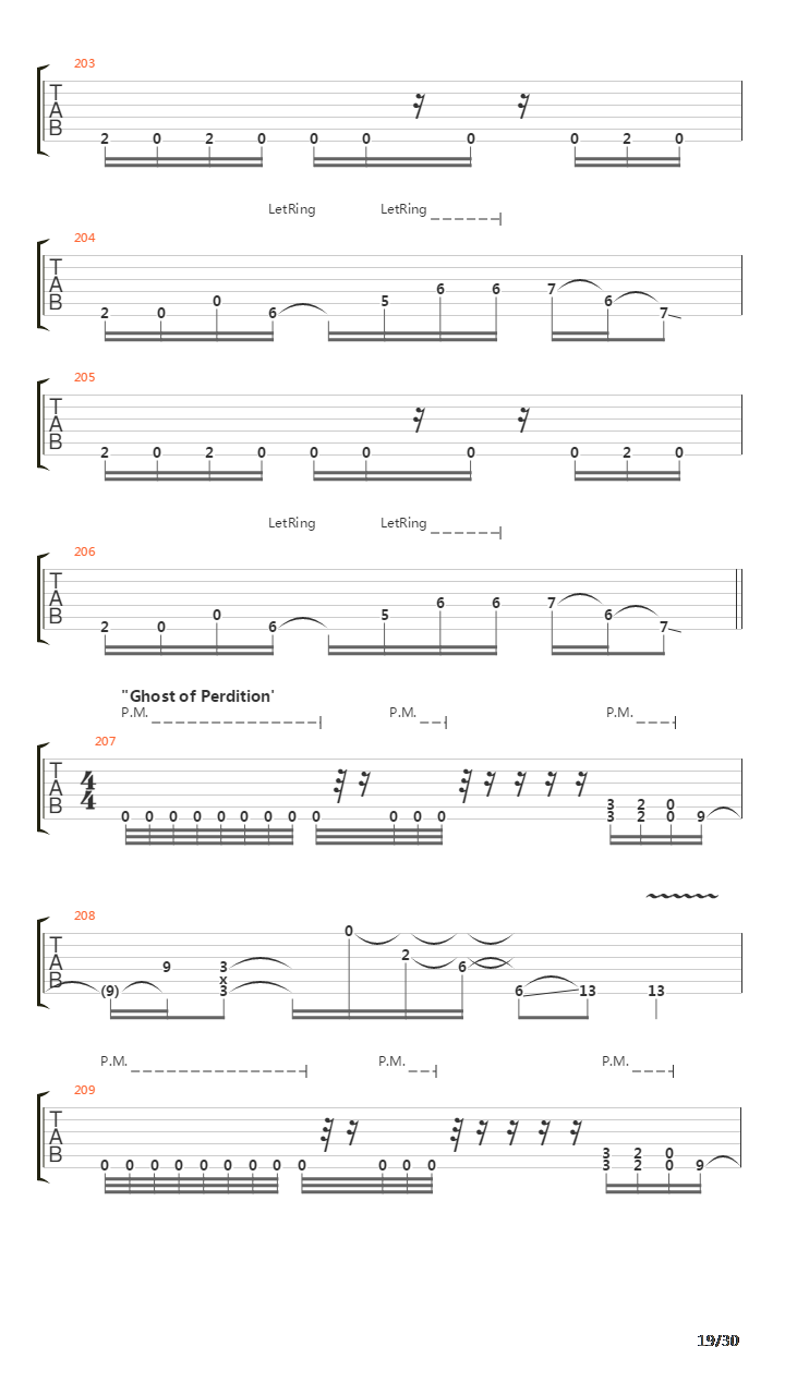 Ghost Of Perdition吉他谱