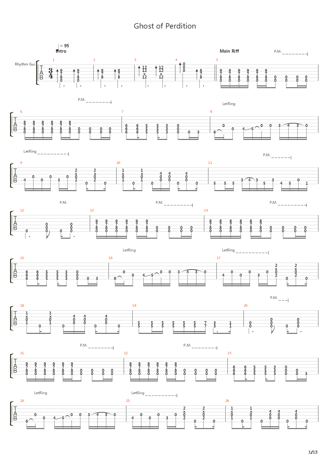Ghosts Of Perdition吉他谱