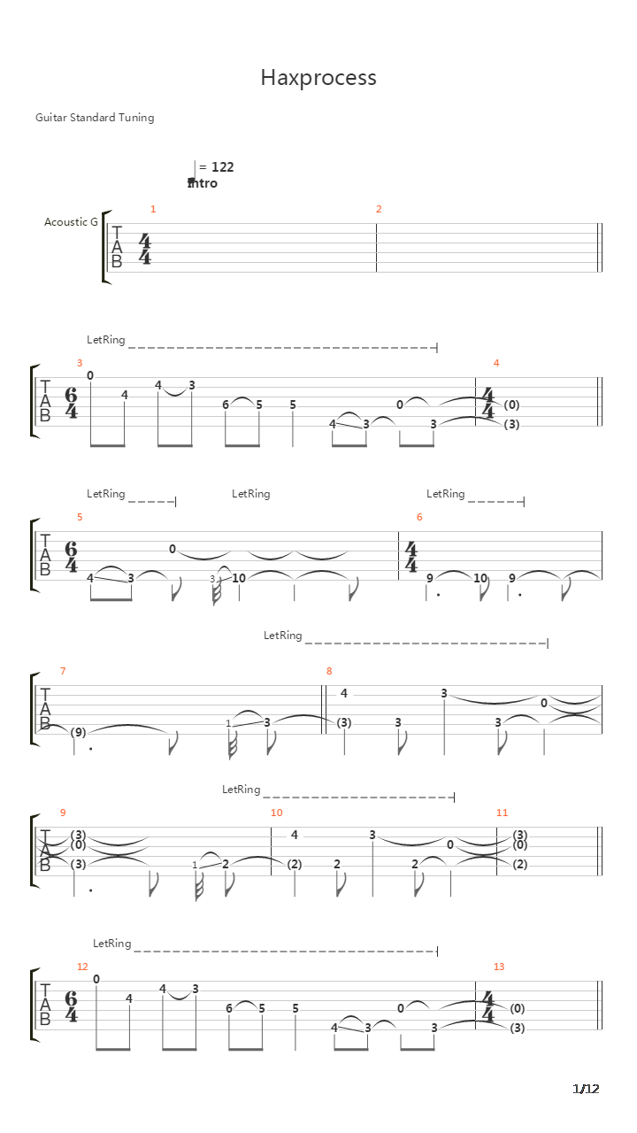 Haxprocess吉他谱