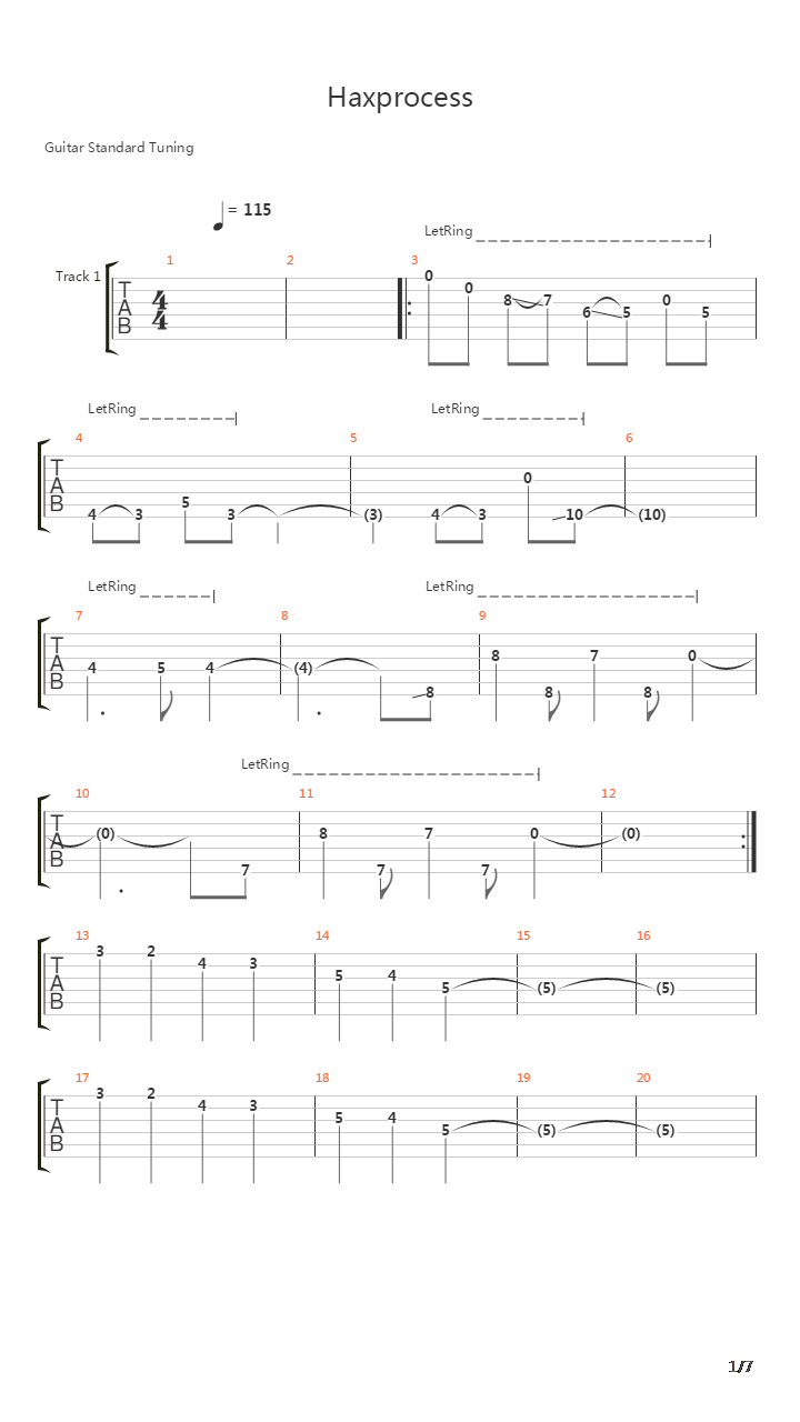 Haxprocess吉他谱