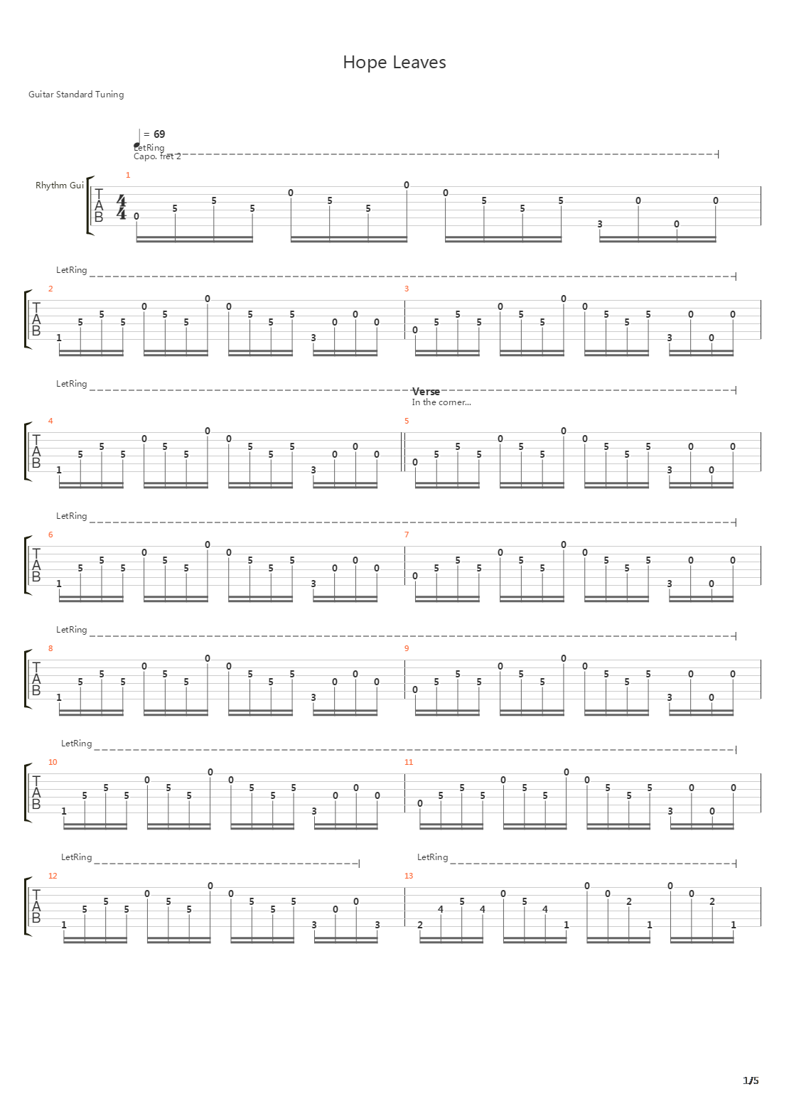 Hope Leaves吉他谱