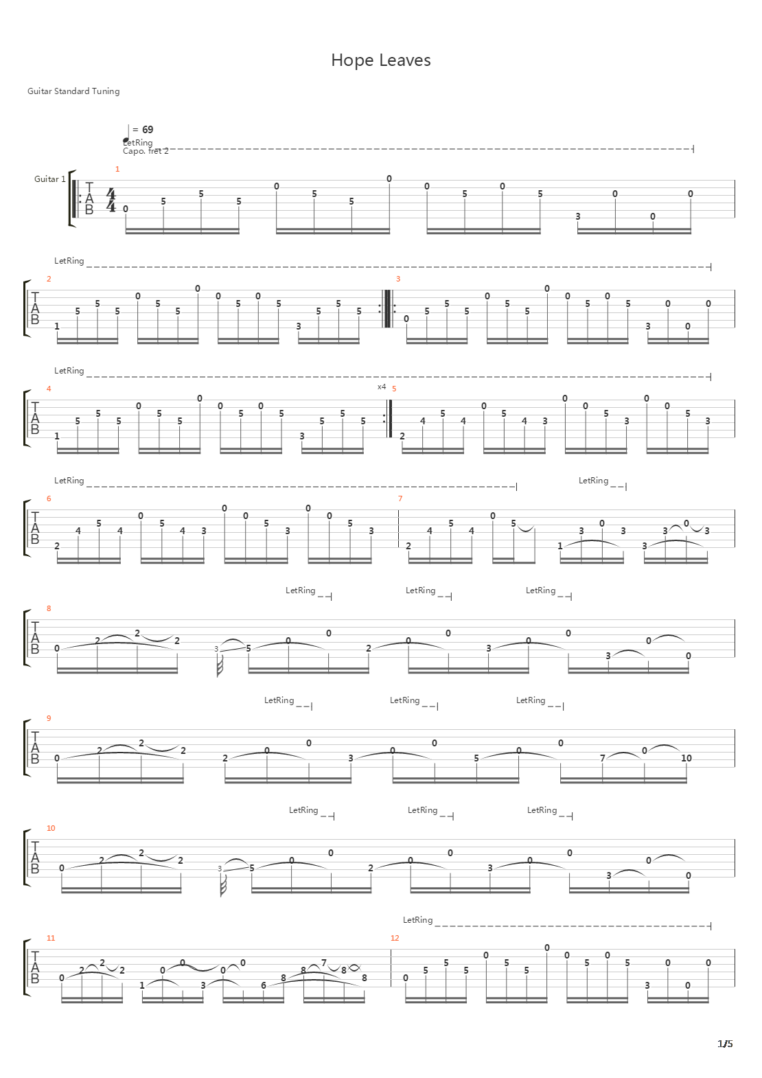 Hope Leaves吉他谱