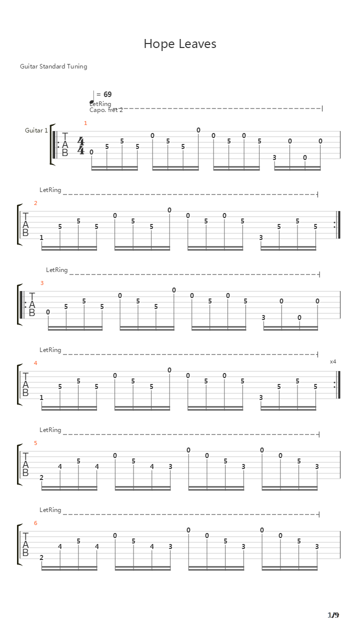 Hope Leaves吉他谱