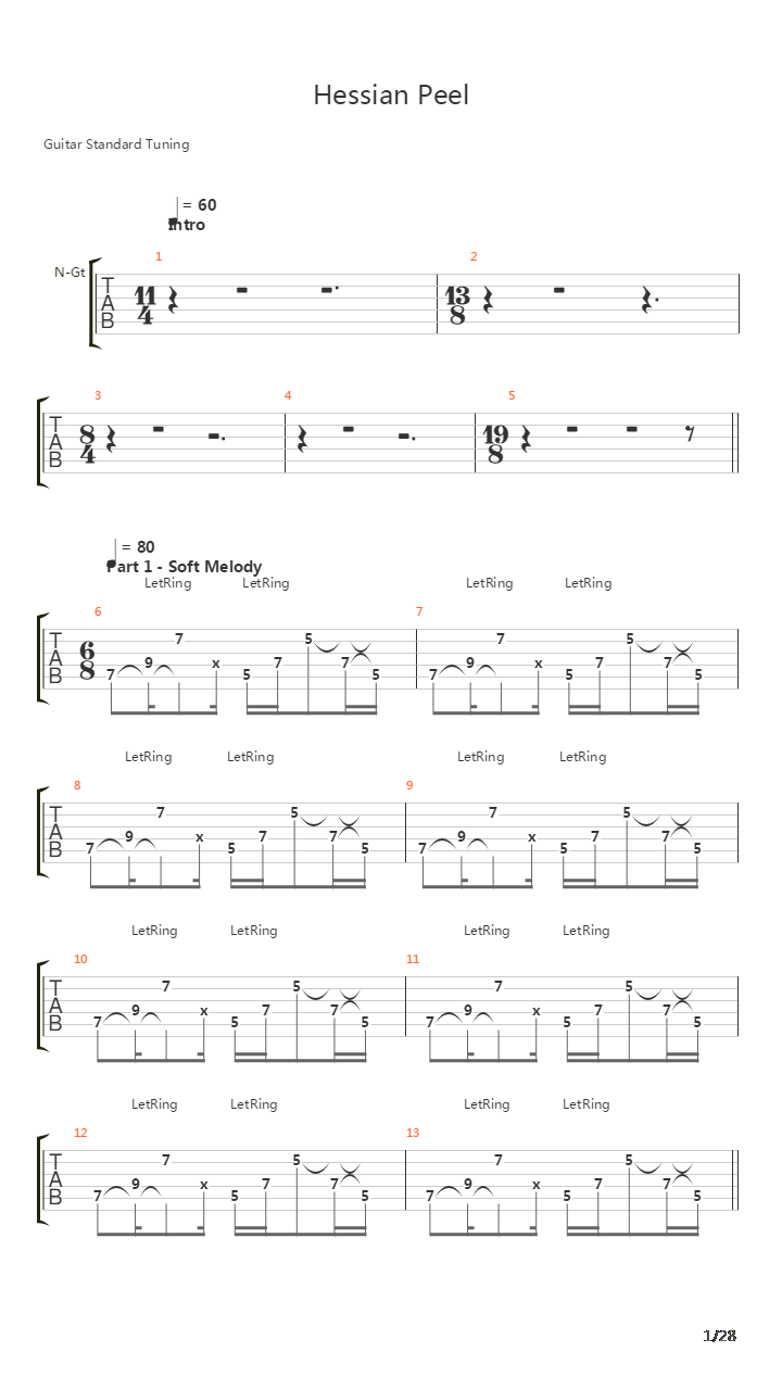 Hessian Peel吉他谱