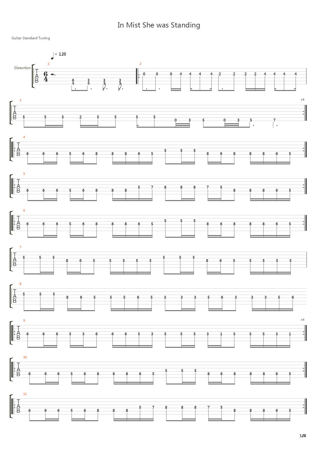 In The Mist She Was Standing吉他谱