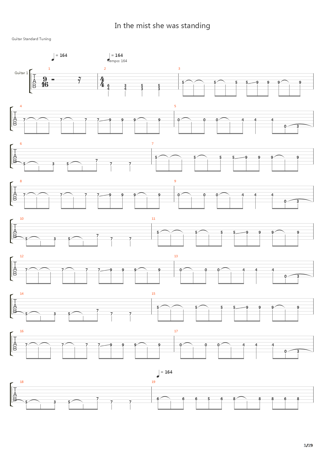In The Mist She Was Standing吉他谱